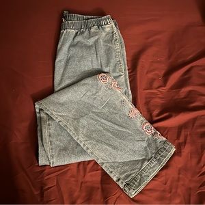 embroidered denim jeans | medium tall size | denim & co